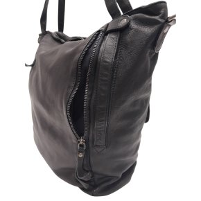 PAVINI Shopper Leder schwarz