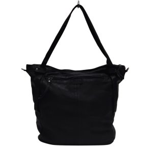 PAVINI Shopper Leder schwarz