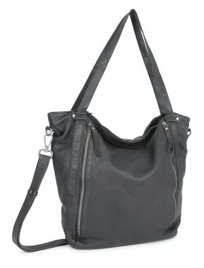 PAVINI Shopper Leder schwarz