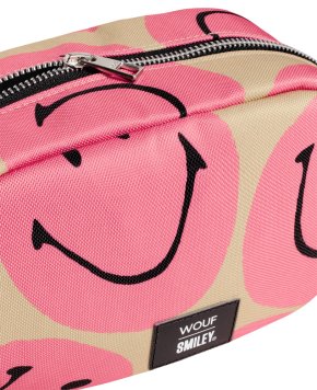 WOUF SMILEY pink toiletry bag